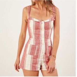 Reformation Coconut Romper in Cuba Stripe 2